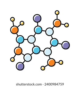 vector de icono de color de estructura molecular científica. signo de estructura molecular científica. ilustración de símbolo aislado