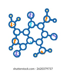 Vector de dibujo de icono de doodle de estructura molecular de ciencia. signo de estructura molecular de ciencia. ilustración de símbolo aislado