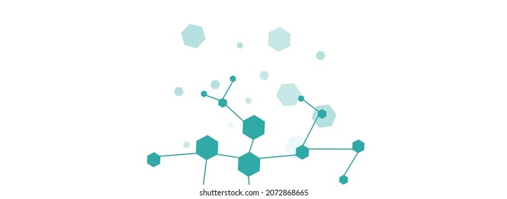 Science Molecular Vector Panoramic White Background. Dna Modern Illustration. Medicine Chemistry Scientific Wallpaper. Abstract Design.
