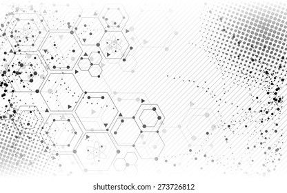 science molecule abstract halftone design background