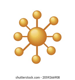 estilo de oro de ícono de átomo de molécula de ciencia