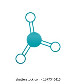 science molecule icon over white background, gradient style, vector illustration