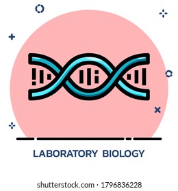 Science molecule model filled outline style. Icon design for mobile application, website.