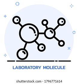 Science molecule model line style. Icon design for mobile application, website.