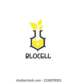 Logotipo de laboratorio de células de biografía natural de la ciencia