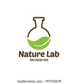 Science nature Creative logo design template. Unique symbol design with leaf. Abstract vector health care icon.