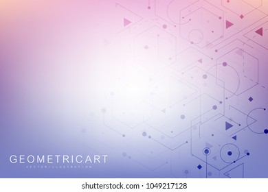 Science network pattern, connecting lines and dots. Modern futuristic virtual abstract background molecule structure for medical, technology, chemistry, science. Scientific hexagonal vector