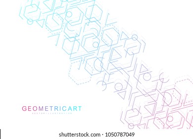 Science Network Pattern, Connecting Lines And Dots. Modern Futuristic Virtual Abstract Background Molecule Structure For Medical, Technology, Chemistry, Science. Scientific Hexagonal Vector