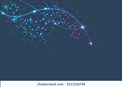 Science network pattern, connecting lines and dots. Medical, technology, chemistry, science background. Vector illustration.