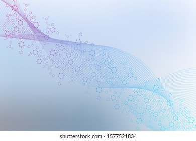 Science network pattern, connecting lines and dots. Technology hexagons structure or molecular connect elements.