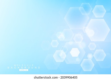 Science network pattern, connecting lines and dots. Technology hexagons structure or molecular connect elements