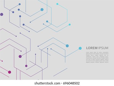 Science network pattern, connecting lines and dots on simple background.