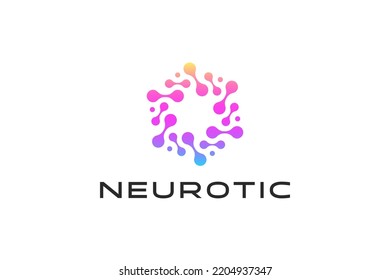 Science Neuron Science Bio Technology Modern Logo Concept. Abstract Molecule, Atom and Cells Biology Illustration. Business Innovation Laboratory Branding.