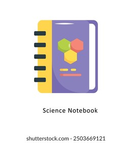 Science Notebook Vector Flat Icon Design illustration Symbol on White background EPS 10 File