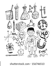 Science Object In Doodle Style Design