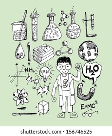 science object in doodle style design