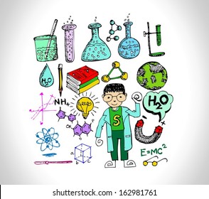 science object in doodle style design