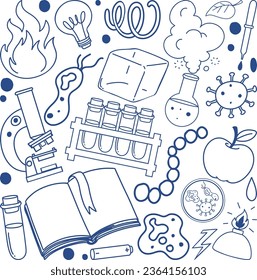 Science Objects and Icons Seamless Pattern illustration