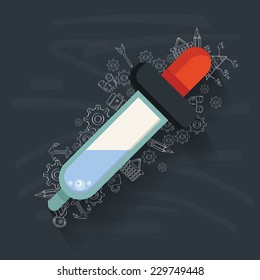 Science on blackboard background,vector