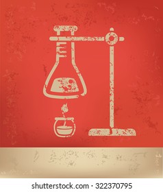 Science on red background,poster grunge design
