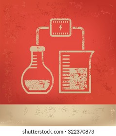 Science on red background,poster grunge design
