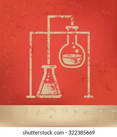 Science on red background,poster grunge design