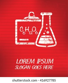 Science on red background,poster grunge design