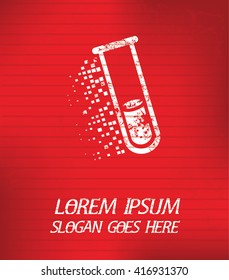 Science on red background,poster grunge design