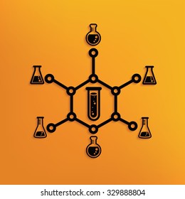Science on yellow background,clean vector