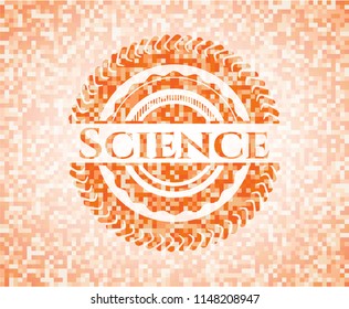 Science orange mosaic emblem