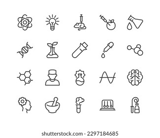 science outline icon collection. Thin line simple elements for web and app. Premium pack