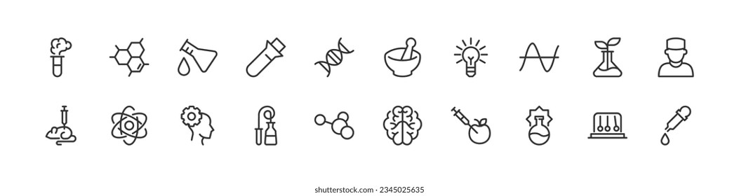 science outline icon collection. Thin line simple elements for web and app. Premium pack