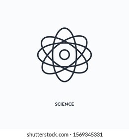 Science outline icon. Simple linear element illustration. Isolated line Science icon on white background. Thin stroke sign can be used for web, mobile and UI.