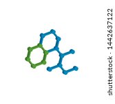 science particle molecule atom cell 3d vector illustration design 