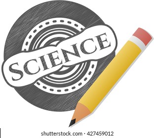 Science pencil emblem