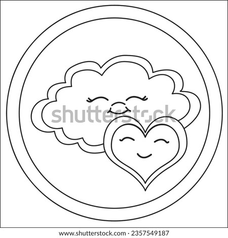 
Science of Physical and Emotional Bonding coloring page for kids. Vector illustration of Physical and Emotional Bonding isolated on white background.