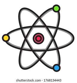 icono de esquema plano de la física científica