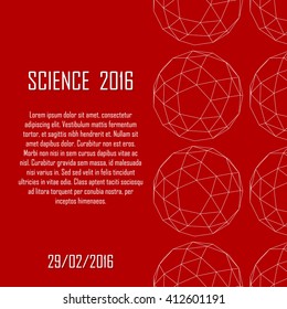 Science poster. Geometry - platonic solid. Illustration for your event, presentation, science report, lecture, conference, convention, congress