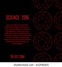 Science poster. Geometry - platonic solids. Illustration for your event, presentation, science report, lecture, conference, convention, congress