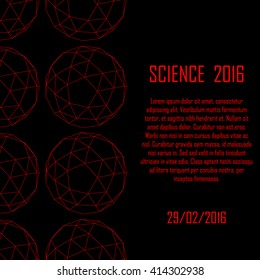 Science poster. Geometry - platonic solids. Illustration for your event, presentation, science report, lecture, conference, convention, congress