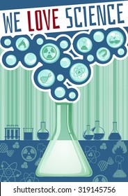 Science Poster With Lab Equipment Illustration