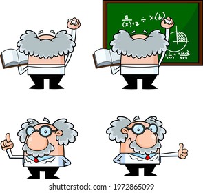 Science Professor Cartoon Character Poses Vector Stock Vector (Royalty ...