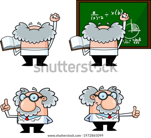 Science Professor Cartoon Character Poses Vector Stock Vector (Royalty ...