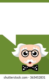 science professor cartoon character with speech bubble