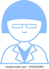 Science professor, illustration, vector on white background.