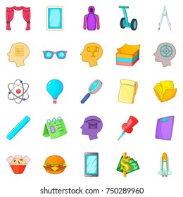 Science project icons set. Cartoon set of 25 science project vector icons for web isolated on white background