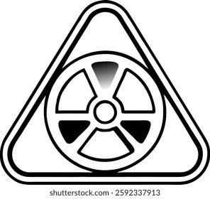 Science radiation radioactive toxic hazards biohazard warning flat icon sign symbol vector design logo art silhouette for web, mobile, graphics