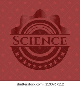 Science red emblem. Vintage.