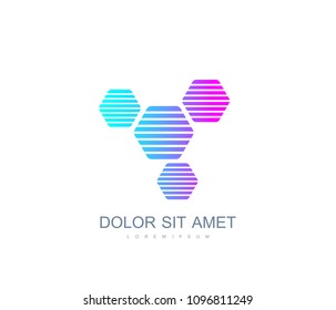 Science Research Abstract Logo Design Vector Template. Scientific Logotype concept icon for medicine, science, technology, chemistry