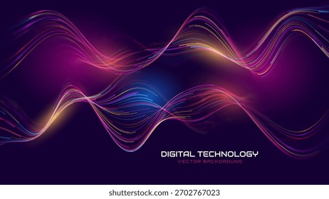 Science Research AI Dots Data Flow Particles Background. Digital Neural Network. Concept of Artificial Intelligence Technology, Machine Learning. Digital Communication. Vector Illustration.